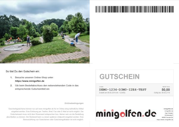 Gutschein minigolfen.de